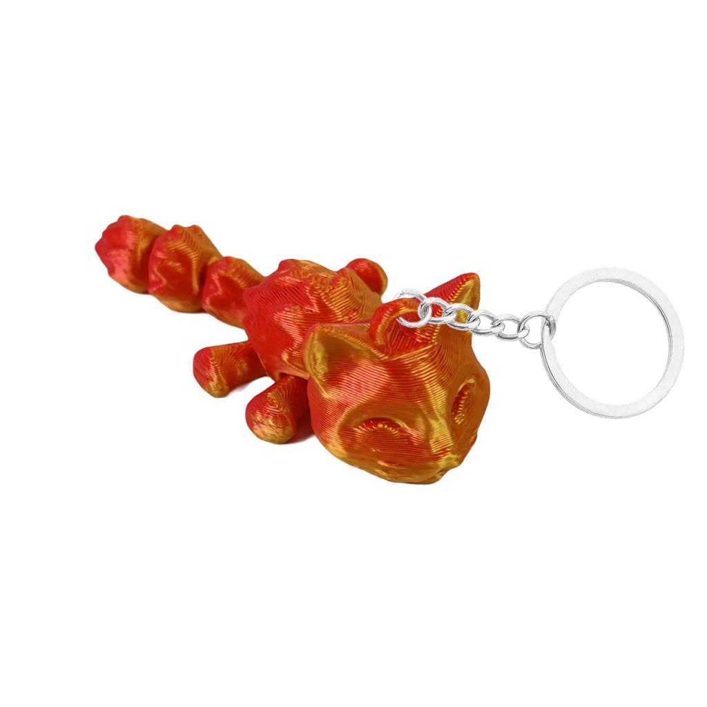 Unique 3D Printed Cat Pendant Keyring Durable 3D Printed Cat Keyring Lightweight Key Ornament With Exceptional Detail