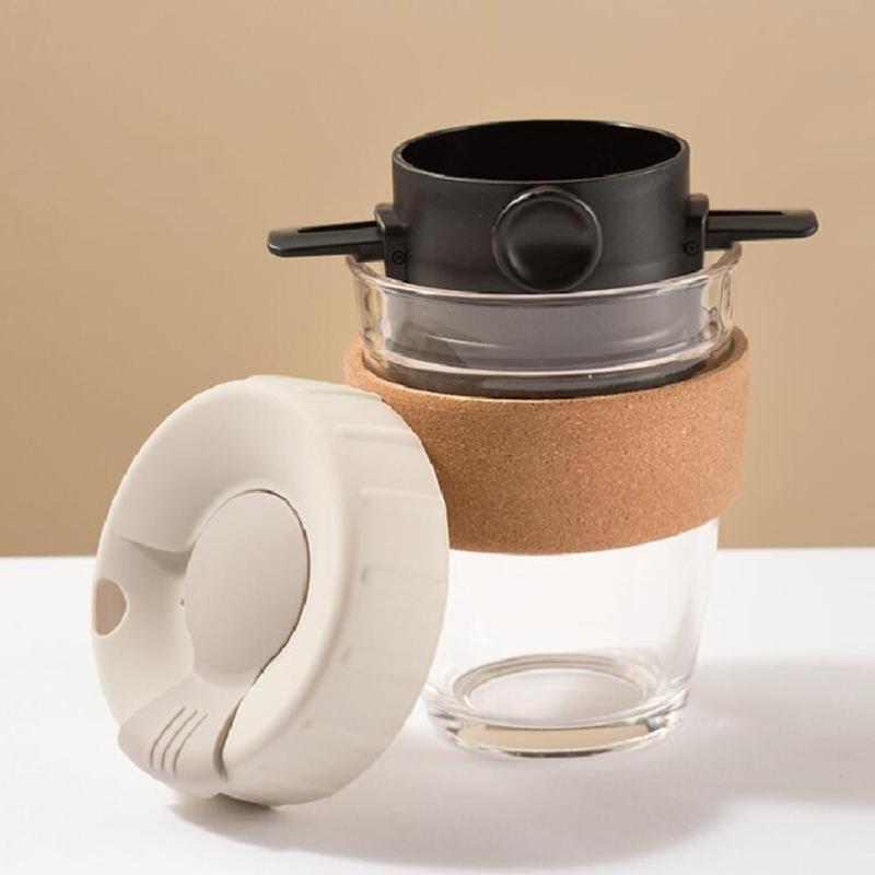Stainless Steel Coffee Filter Double Layer Design Portable Foldable Dripper for Home Office Travels and Outdoor Brewing