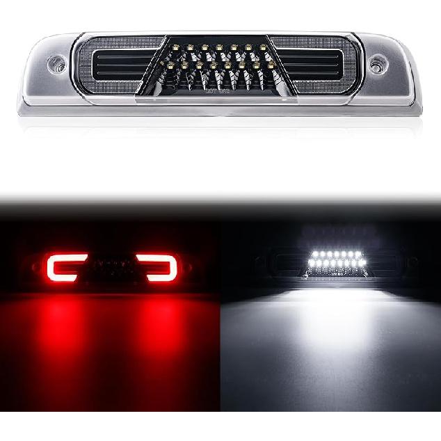 LED Third Brake Light Replacement for 2014-2018 Silverado Sierra 1500 2500HD 3500HD Smoked Lens High Mount 3rd Brake Light White Cargo Light Lamp