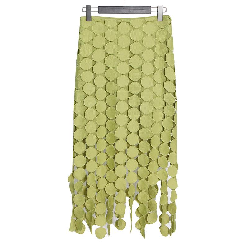 2025 Summer Embroidered Tassel High-End Women’s Wrap Skirt In Solid Colors