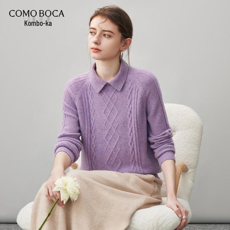 Comom Boca Women s 100% Cashmere Turn-down Collar Sweater S