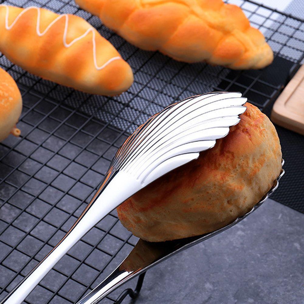 Creative Stainless Steel Food Tongs Shell Shape Non-Slip BBQ Clip Meat Salad Bread Barbecue Kitchen Accessories