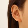 Clip per orecchio retrò francese a doppio strato in lega senza buco: Ear Cuff Semplice da Donna, Stile Freddo, di Nicchia Coreano, Temperamento