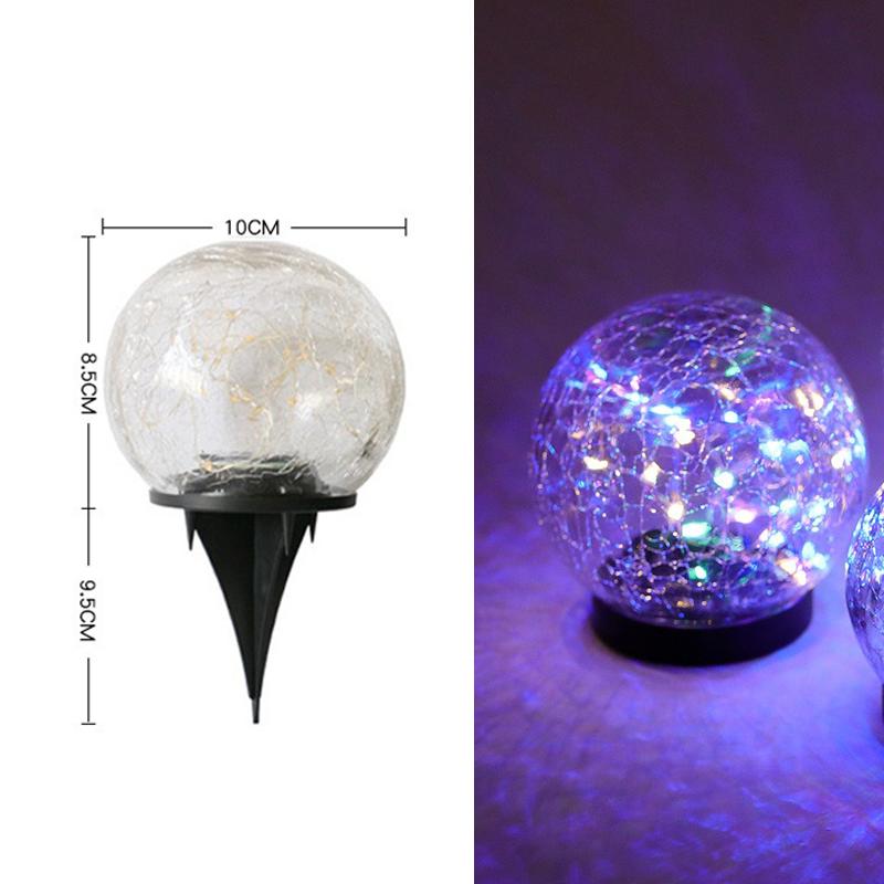 

Светодиодные солнечные газонные светильники, уличные водонепроницаемые светильники из треснувшего стекла для праздничного двора, дорожки, парка, сада, украшения, солнечная лампа