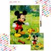 Diamond Painting Kit, Mickey and Pluto Playing In Garden for Living Room, Bedroom, Study and Other Interior Space Decoration