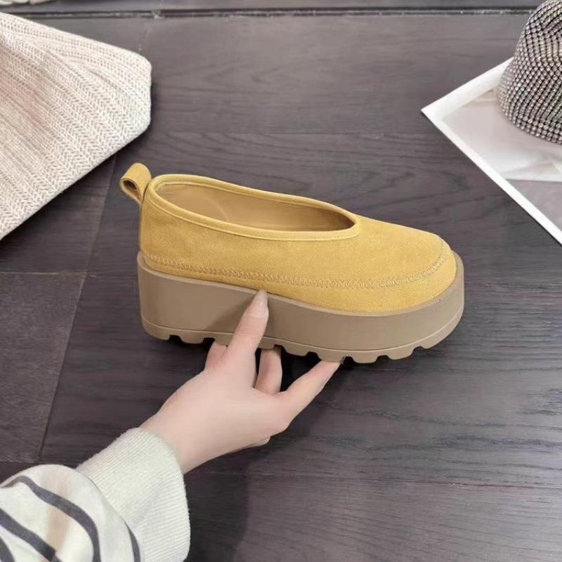 Thick-soled muffin Boken shoes women's 2025 new popular versatile fashion temperament increases one-pedal loafer single shoes