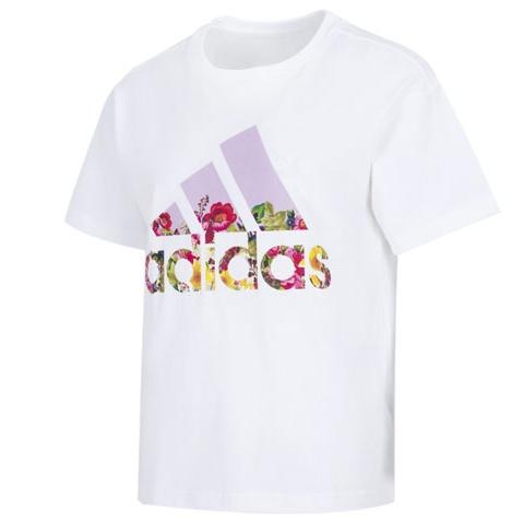 (WMNS) adidas Flower Graphic T-Shirt Asia Sizing White Pink Women s HN7753 L