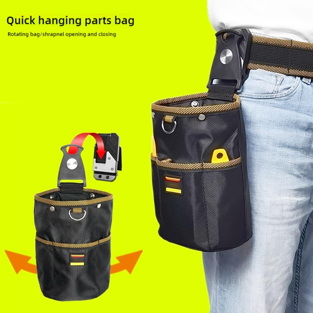 Multi Functional Waist Tool Pouch Rotating Quick-Hang Multi-Layer Waterproof Storage Bag for Electrician and Carpenter