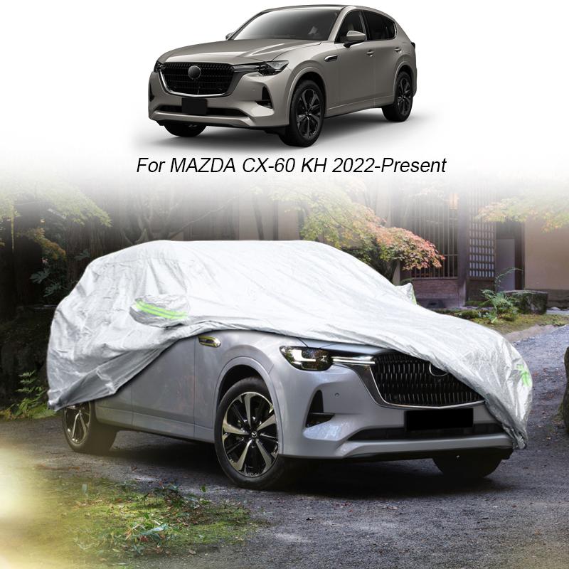 Volle Auto Abdeckung Regen Frost Schnee Staub Wasserdicht Für MAZDA CX-3 DK CX-30 DM CX-5 KF CX-50 VA CX-60 KH CX-8 KF CX-9 TC MX-30 DR