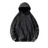 Giacca da uomo primaverile e autunnale ampia retrò con cappuccio, lavata e usurata, felpa pullover personalizzata