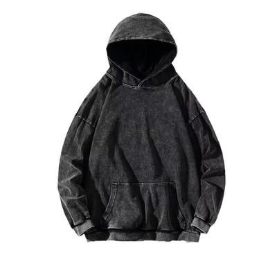 Men's Spring and Autumn Loose Retro Hooded Jacket, Washed and Worn, Personalized Pullover Sweatshirt