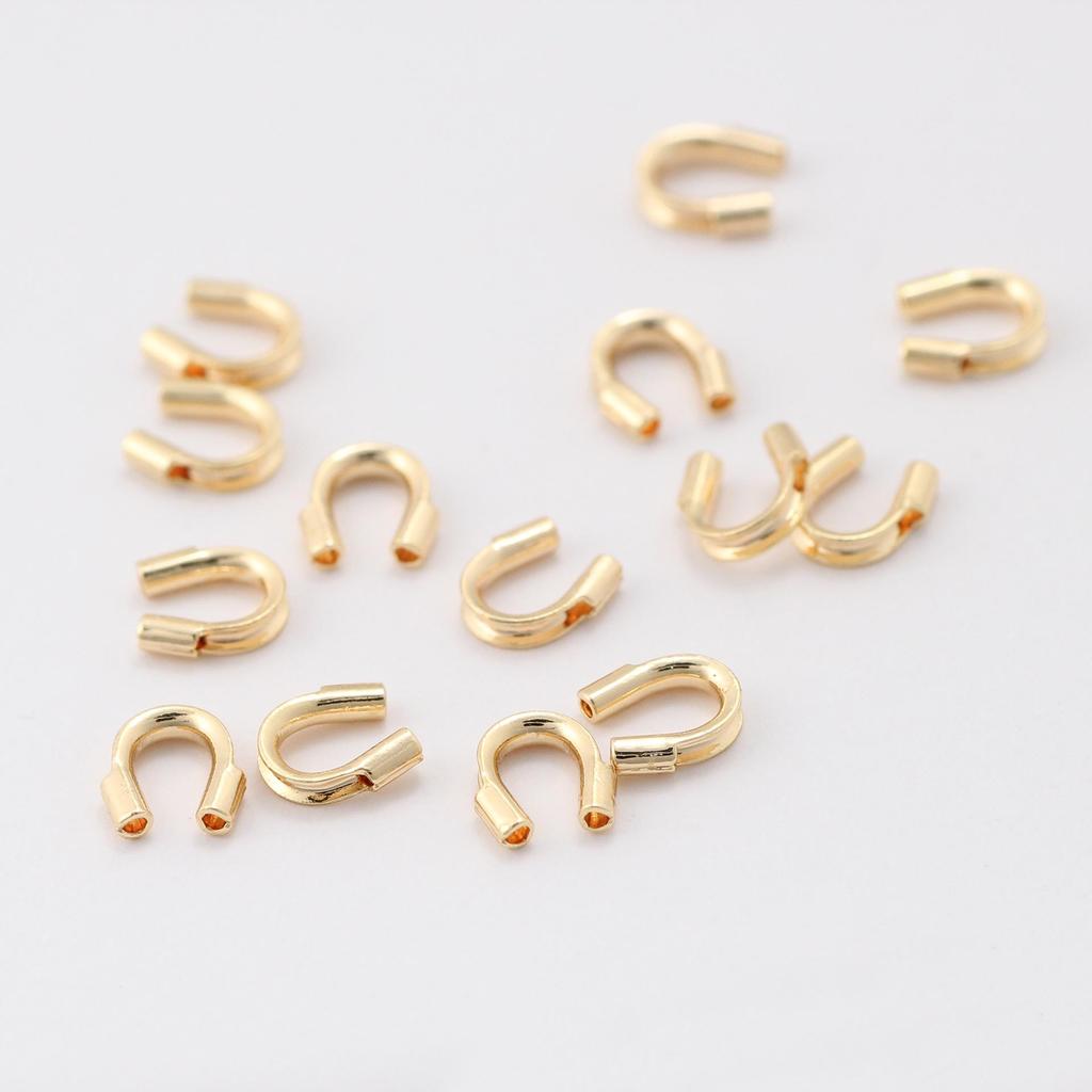 Silver U-Shaped Horseshoe Buckle Wire Protector for DIY Beading