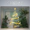 Golden Christmas Garland Window Stickers Christmas Decoration For Home Shopping Mall Showcase Glass Door Decals Snowflake Xmas