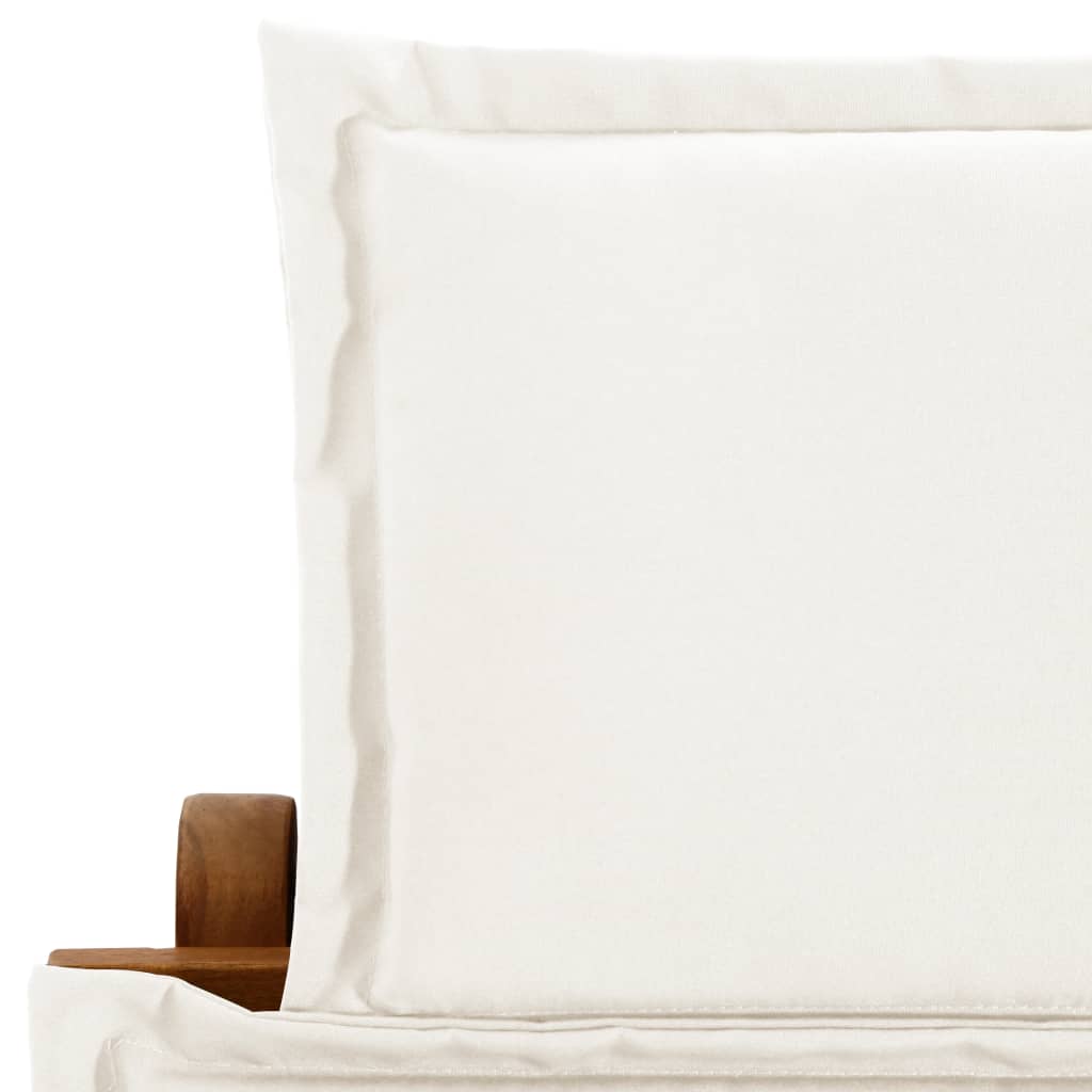 vidaXL Sonnenliegen Massivholz Akazie Creme