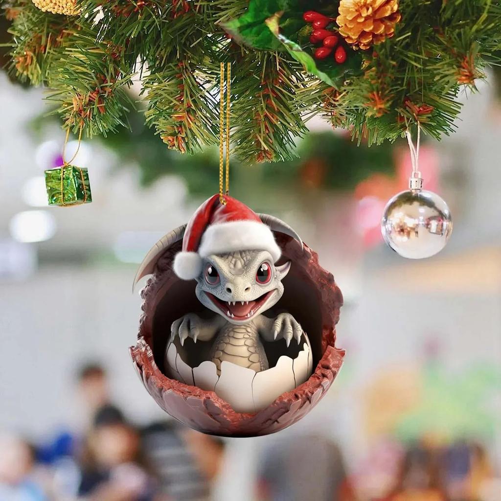 Festive Cartoon Decor Dragon Baby Egg Christmas Tree Hangings Ornaments Holiday Christmas Tree Decor Pendants Unique Set