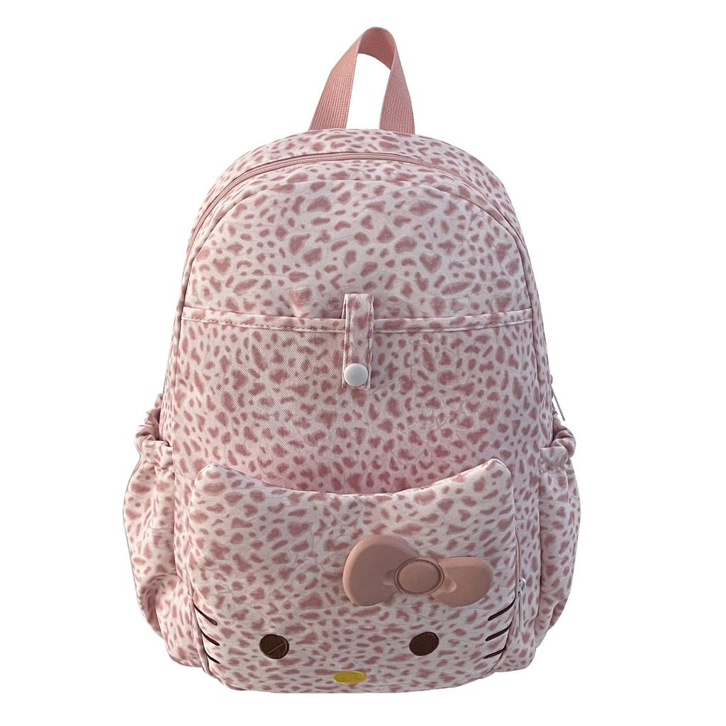 Schoolbag Japanese cartoon KT cat leopard print backpack new children's backpack cute high value primary school bag