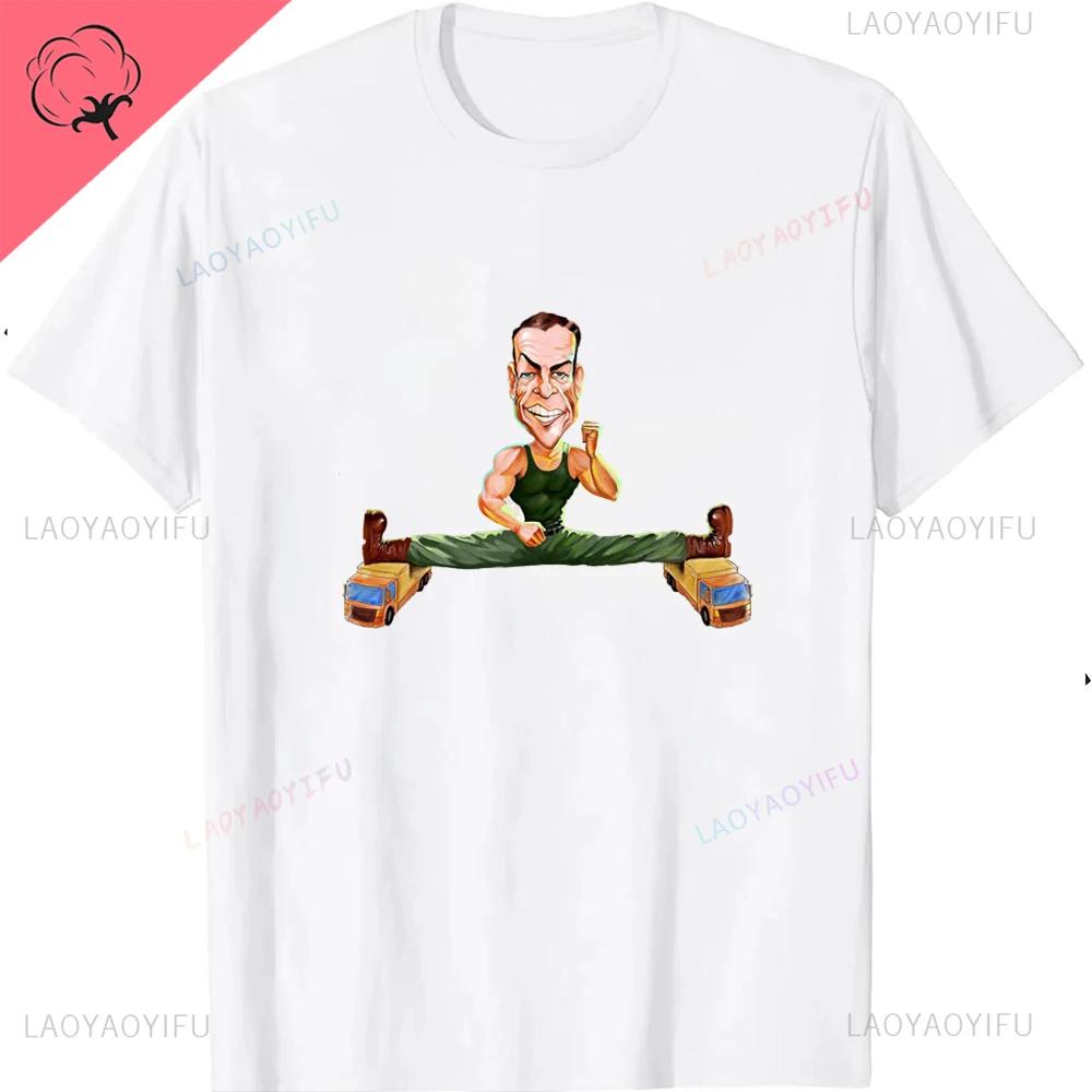 Vintage Cult Jean Claude Van Damme Kickboxer Movie Print T Shirt Woman Male Harajuku Classic O-neck Streetwear cotton