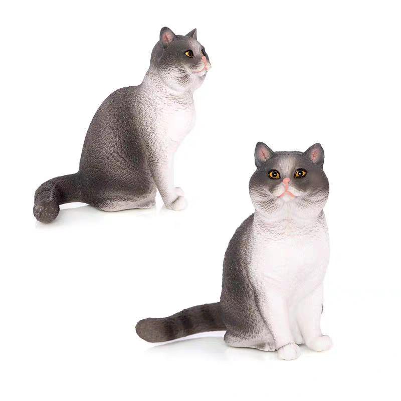 Simulation Static Pet Animal Solid Static Home Felinae Ornament British Shorthair Cat Model Pet Cat Action Figure Decoration