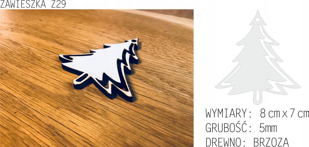 Wooden Christmas tree decorations Z29 3 pcs.