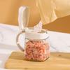 Glass Seasoning Tank 2025 New Household 300ml Handle Transparent Kitchen Salt Shaker with Lid Scoop Green Fresh Sealed Jar