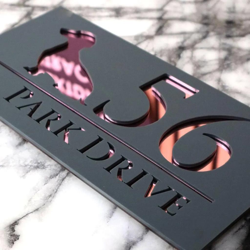 Personalised Wall Address House Number Acrylic Pet Plaques Outdoor Family Name Address Cat/Dog Door Sign White/Black
