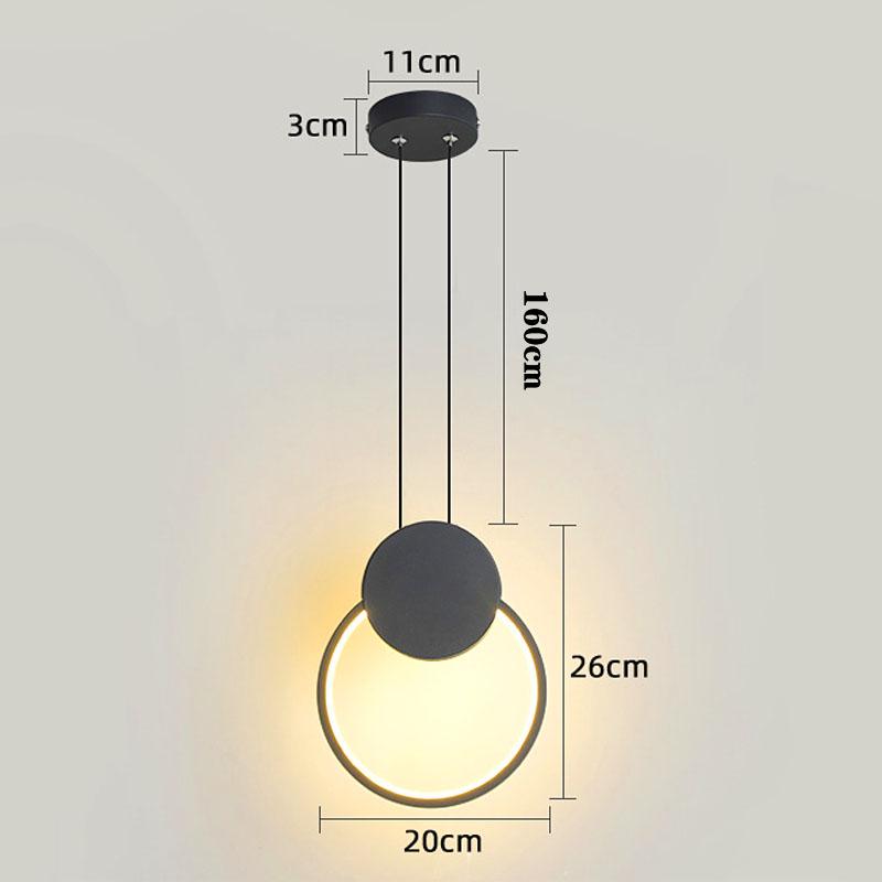 Modern Moon Eclipse Acrylic LED Pendant Light Restaurant Cafe Bar Long Pendant Lamp Sofa TV Background Wall Hanging Lamps