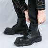 2024 British Retro Plus Size Men's High-top Martin Boots - Autumn/Winter Casual Trendy Height-boosting Leather Boots
