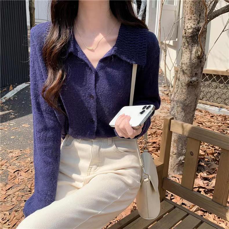 2023 Versatile Women's Loose Knit Long Sleeve Cardigan Sweater