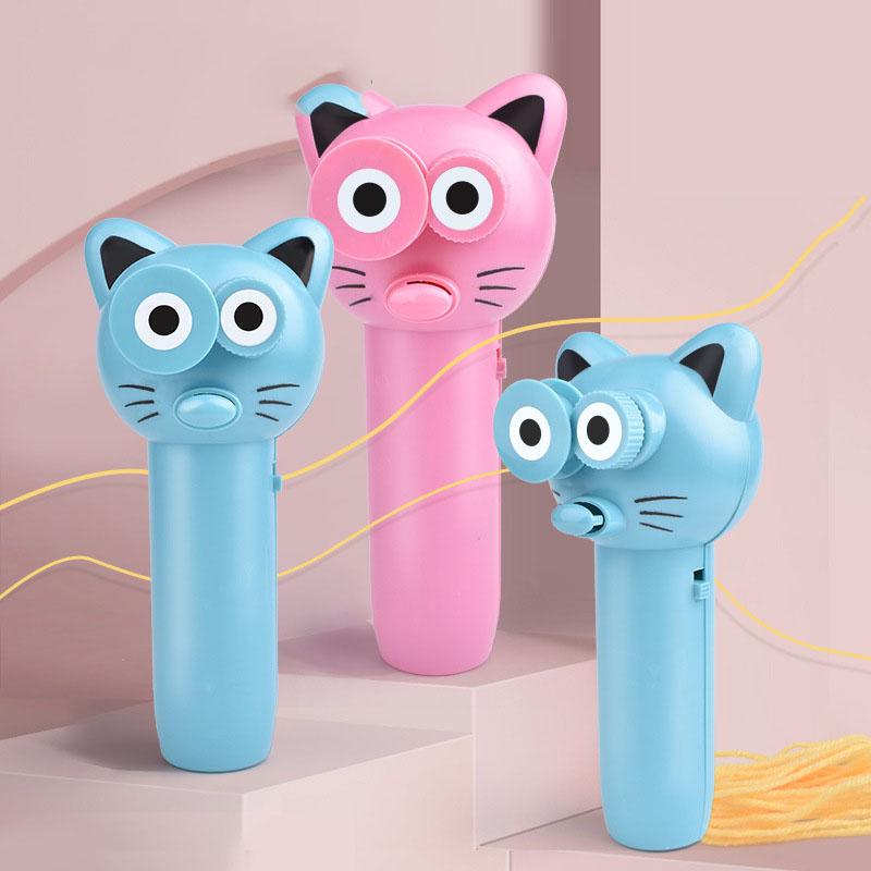 

Тросовый пусковой механизм Новая странная игрушка для декомпрессии Zipstring Интересный электрический пропеллер дразнит кота 1pcs розовый