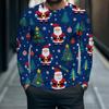 Autumn and Winter Men's 3D Printed Crew Neck Long Sleeve T-Shirt Christmas Dress
