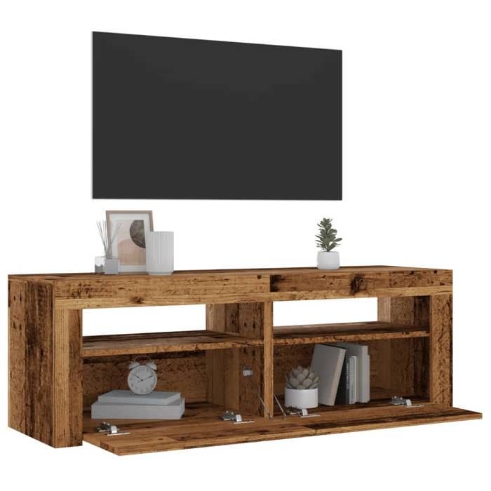 VidaXL TV Cabinet with LED Lights Old Wood Engineered Wood, TV Stand, Media Unit, TV Console, Hi-Fi Cabinet, 856313