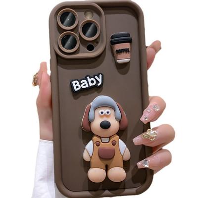 Etui na telefon komórkowy IPhone 16 Silikonowe Trójwymiarowe Kreskówkowe Pies 14 Kreatywne Apple 15 Promax Odporne na upadki