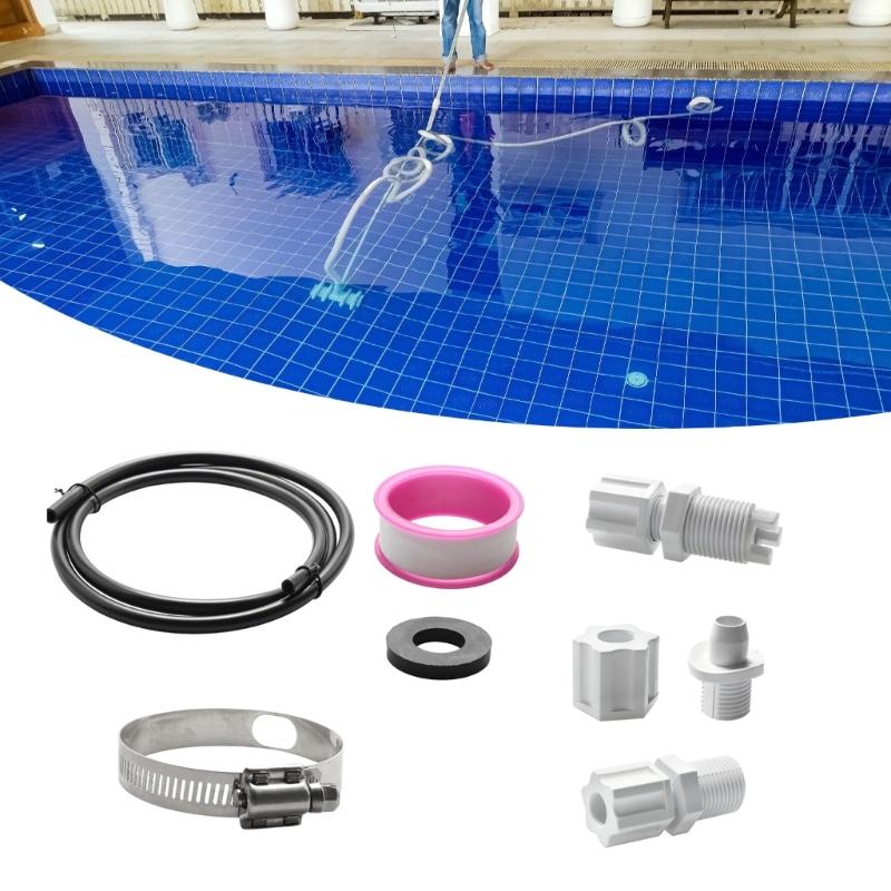 Plastic and Metal Pool Connector Set Pool Pipe Adapter Set Leakproof Pool Seals Suitable for CLX220 Swimming Pools