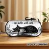 1pc Double-sided Printed Black Cat Open Book Pattern Eyeglasses Bag. Stylish and Practical Travel Accessory Nature-inspired Design Travel Essentials