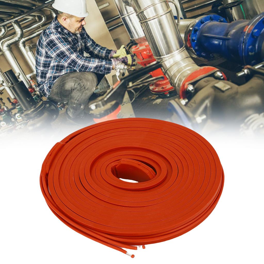 225W Flexible Heating Belt Water Proof Insulated Silicone Antifreeze Wrap for Water Pipe Metal Plastic Pipeline 15x3000mm
