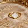 Clover Ring Women Minimalist Closed Ring Luxury Fashion Jewelry