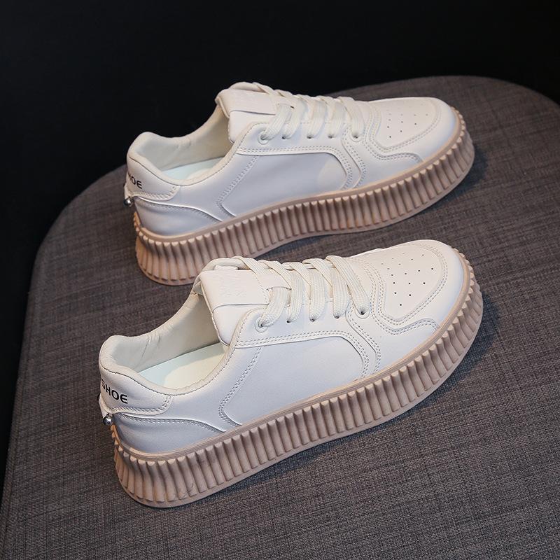 New Style Small White Shoes Female Korean Version Student Running Board Shoes Female Casual Thick-soled Biscuit Shoes