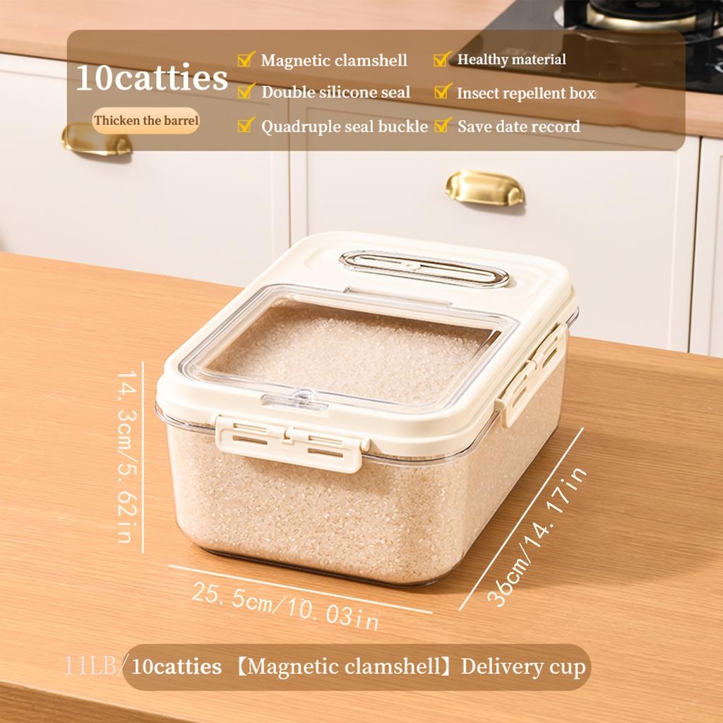 Insect Proof Moisture Proof Rice Box Transparent Storing Dry Grain Sealed Jar 5/10KG Storage Kitchen Container Food Storage Box