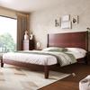 Cama de Plataforma 160x200 com Cabeceira e Estrado de Ripas, Marrom