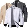 Men's Long Sleeve Zipper Jacket Coats Stand Up Sweatshirts Outdoor Streetwear Autumn Warm Solid Color Baseball Jacket Men