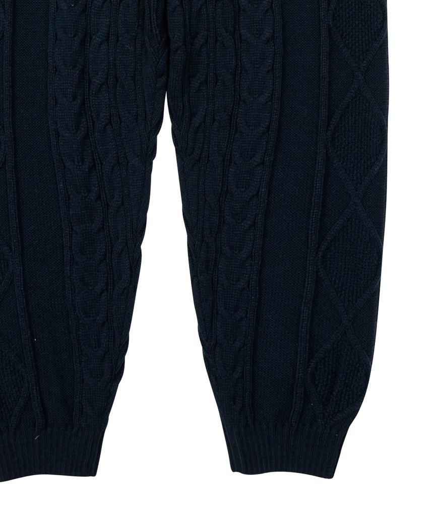 AJOBYAJO Twisted Cable Knit Pants [Navy]