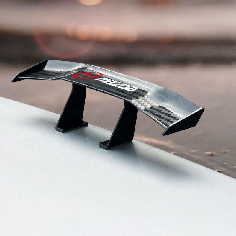 Car Rear Spoiler Mini Spoiler Wing Small Tail Emblem Sticker Decoration For Mazda 3 6 CX5 2 CX3 CX9 MX5 RX8 Axela Demio MS CX5 2 Axela Demio Atenza MS