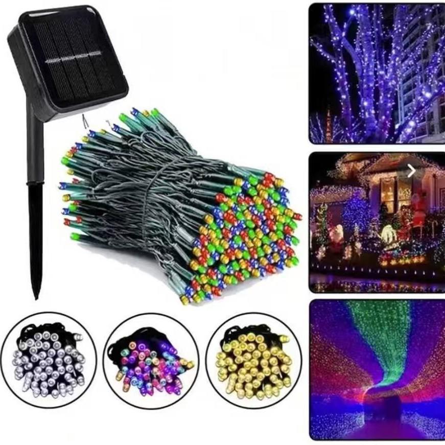 LED Solar Colorful Garden Villa Star String Lights for Outdoor Courtyard Decoration