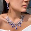 Wind Luxury Bridal Zircon Jewelry Set Necklace Earrings Set Chain Jewelry