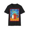 Stained Glass Drums T-Shirt, Rock Music Fan Graphic Tee, Religious Drummer Top