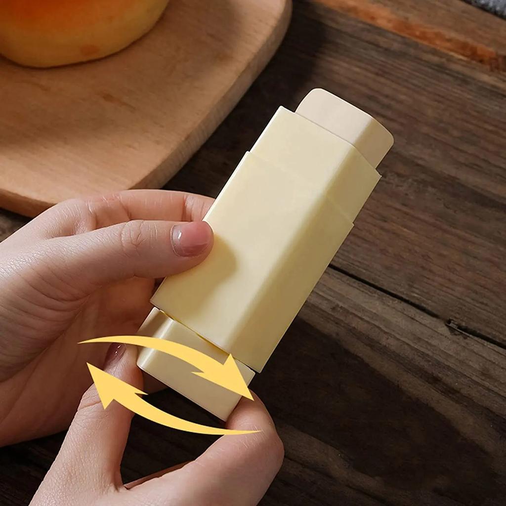 Portable Butter Storage Box Solid Butter Stick Spreader Rotary Applicator Kitchen Baking Tools Plastic Butter Holder
