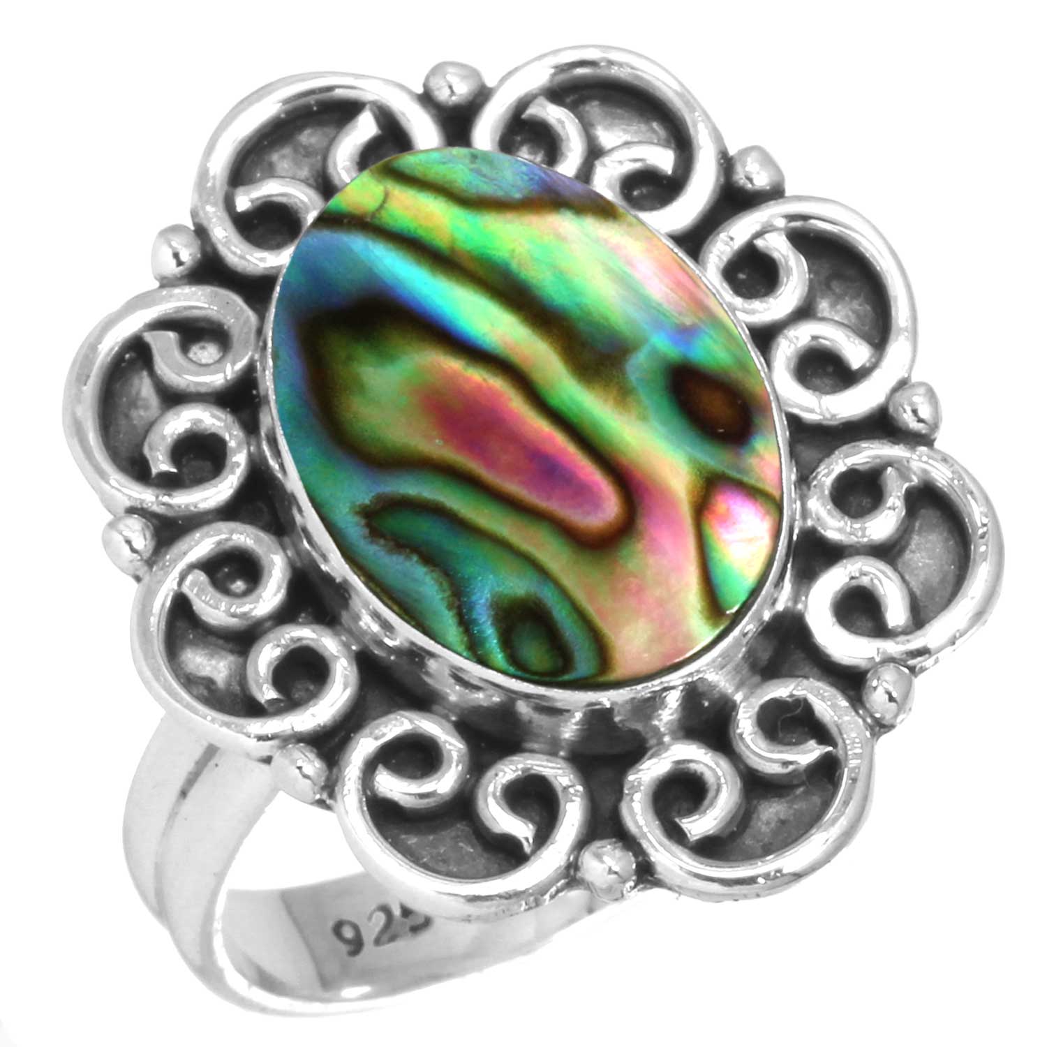 

Кольцо из стерлингового серебра 925 пробы с драгоценными камнями, ювелирные изделия ручной работы, рождественский подарок, аквамариновый халцедон, ракушка-ушка, синий солнечный камень, лабрадорит, пренит 13