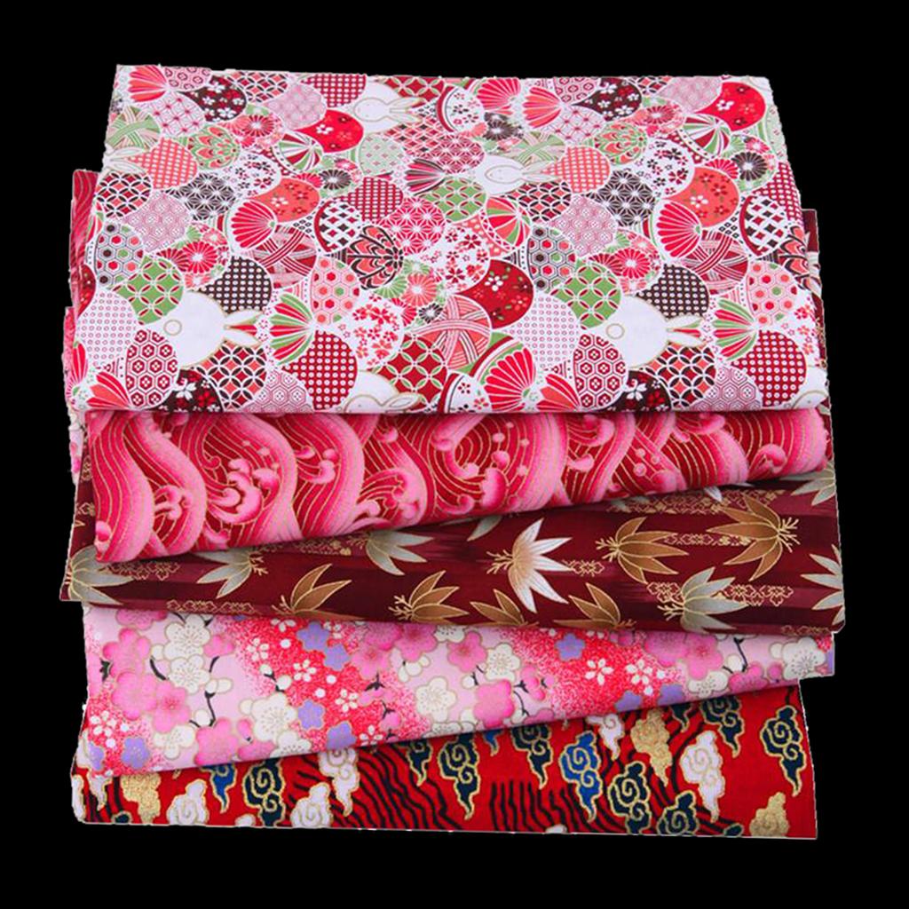 10PCS Japanese Floral Fabric Squares for Quilting Crafting Sewing
