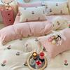 Winter Thickened Milk Velvet Four-piece Set Plus Velvet Warm Coral Velvet Quilt Cover Flannel Sheet Quilt Cover Bedding