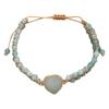Adjustable Handwoven Heart Stone Bracelet Double Layer Woven Wristband Yoga Jewelry For Mindful Living Energy Balance